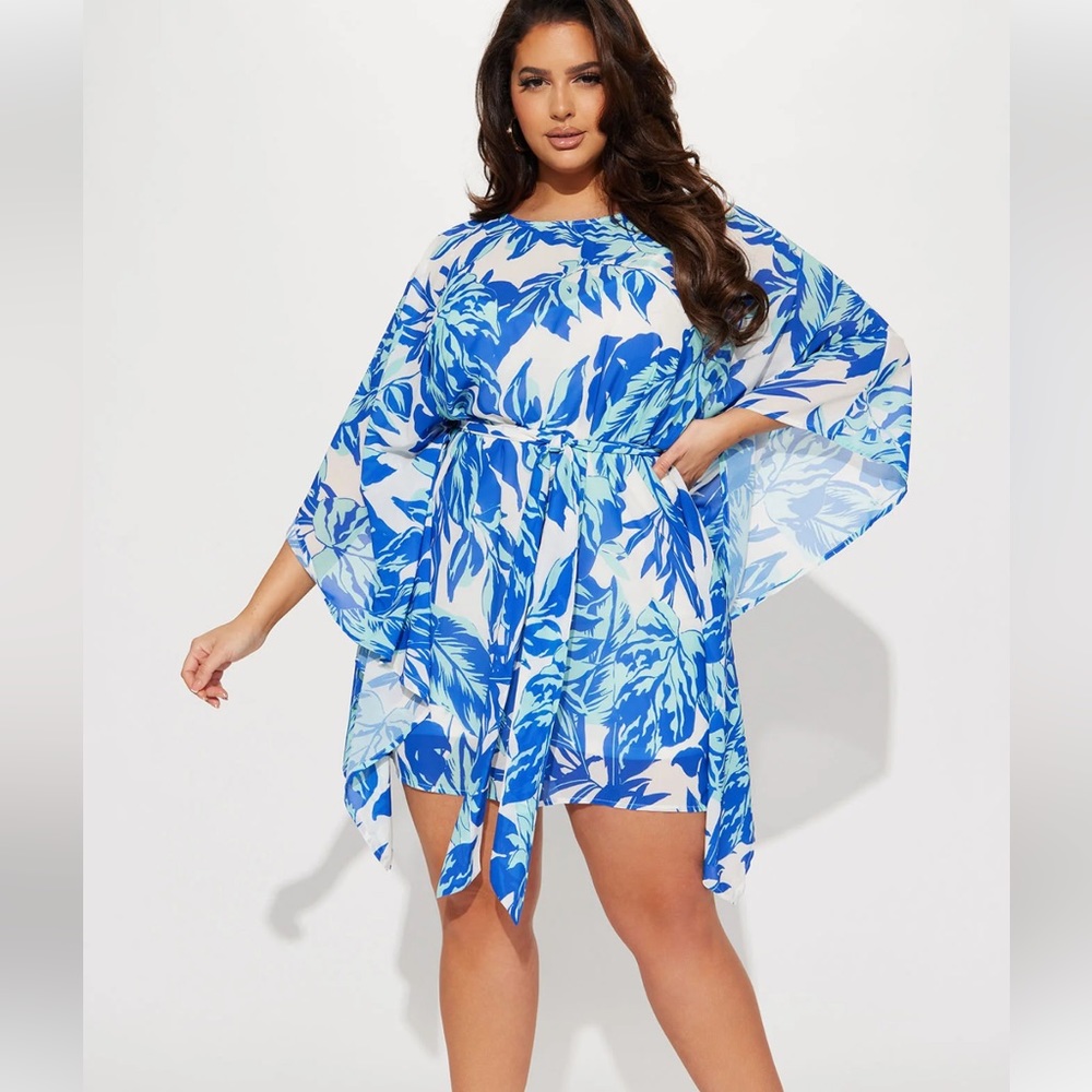NWT Fashion Nova Gaia Mini Dress in Blue and White